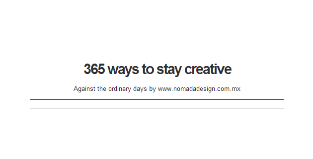 365 ways to stay creative