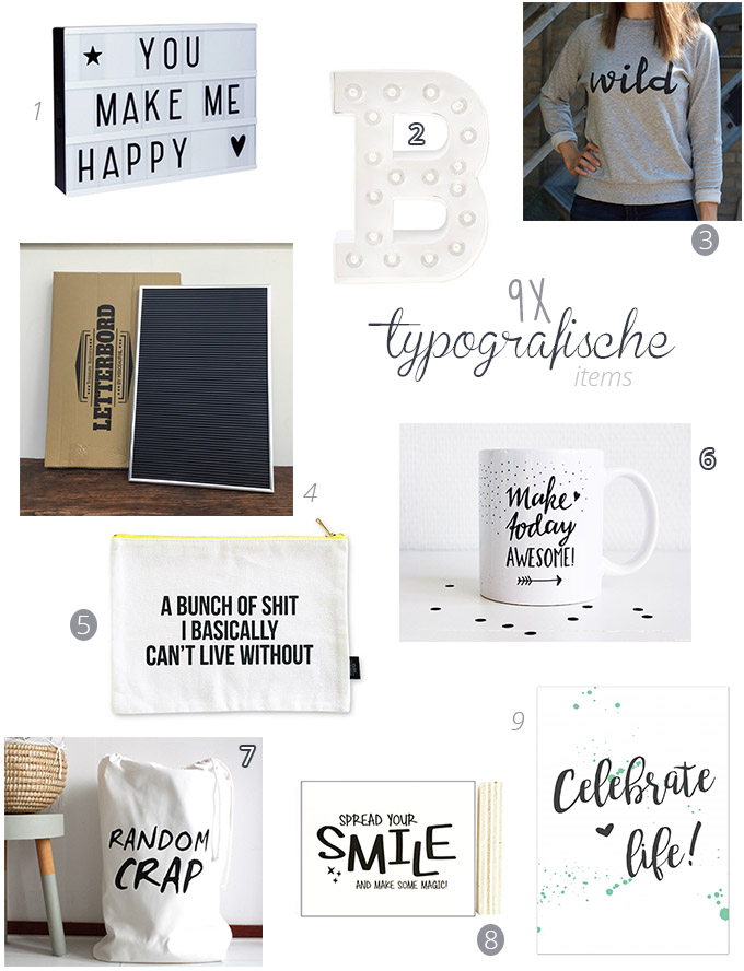 9 typografische items voor jou