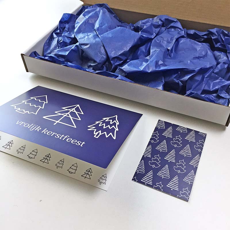 Kerstkaart en minikaart Donkerblauw van Nouk-san
