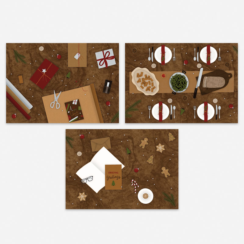 Kerstkaartenset Diner Table - Afbeelding 2