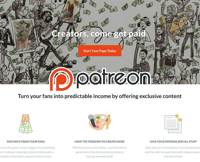 Patreon: support creatievelingen online