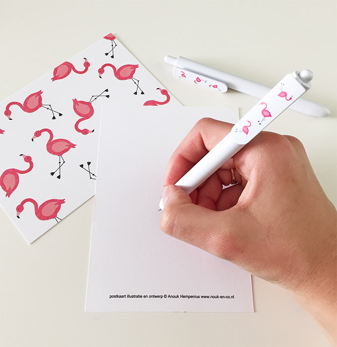 Pennen bedrukken bij Maxilia: flamingo’s!