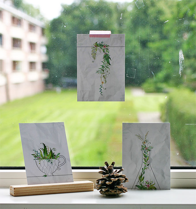 Piekfijne plantjes postkaarten van Studio Draak