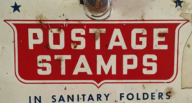 Vintage postzegel automaat